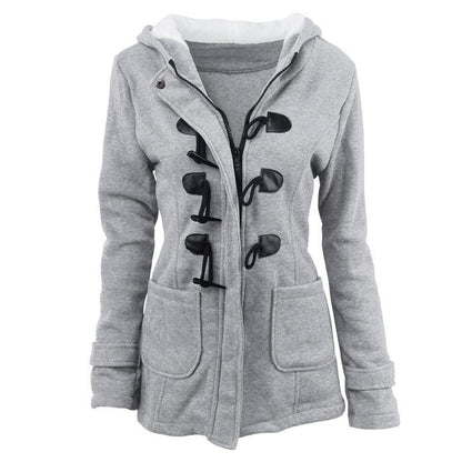 Cow Horn Button Hooded Jacket | Cozy & Stylish for the Modern Cowgirl Country in My Heart