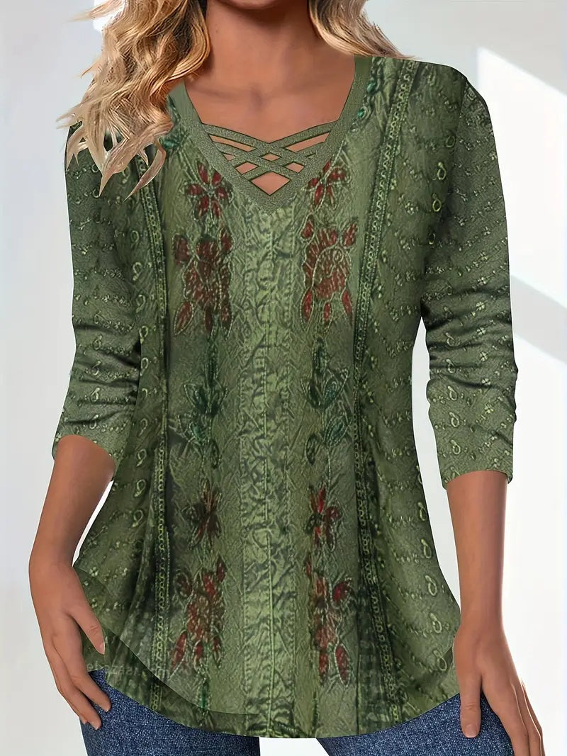 Women’s Lace Heart Print T-Shirt – Summer Short Sleeve Casual Top FitiqueFit