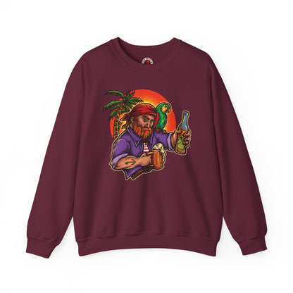 Sunset Pirate Beer Crewneck Sweatshirt The Devil's Pickle