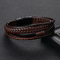 [Stylish Leather Bracelet] Stylish Durable 1pc Men's Hand-Woven Multi-Layer Leather Bracelet | with Buckle Closure, Versatile Accessory for Casual or Formal Wear NovaCart
