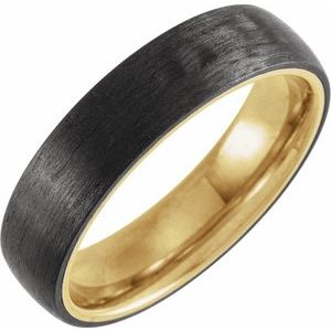 18K Yellow Gold PVD Titanium 6 mm Comfort-Fit Half Round Band Size 8.5 Ethereal Legacy Boutiques