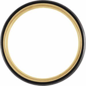 18K Yellow Gold PVD Titanium 6 mm Comfort-Fit Half Round Band Size 9 Ethereal Legacy Boutiques
