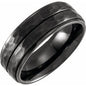 Black Titanium 8 mm Grooved Stepped-Edge Comfort-Fit Flat Band Size 11.5 Ethereal Legacy Boutiques