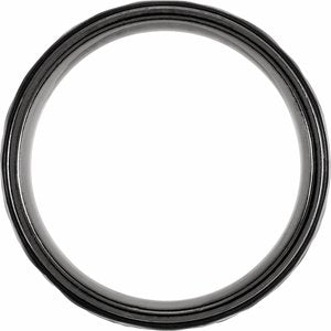 Black Titanium 8 mm Grooved Stepped-Edge Comfort-Fit Flat Band Size 7 Ethereal Legacy Boutiques