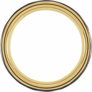 18K Yellow Gold PVD & Black PVD Tungsten 8 mm Grooved Comfort-Fit Flat Band Size 14 Ethereal Legacy Boutiques