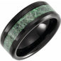 Black PVD Tungsten 8 mm Beveled-Edge Imitation Meteorite Inlay Comfort-Fit Band Size 7 Ethereal Legacy Boutiques