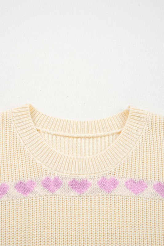 Valentine Heart Ribbed Knit Crewneck Sweater Shop Style & More | Fresh Looks, Everyday Deals & Free Shipping