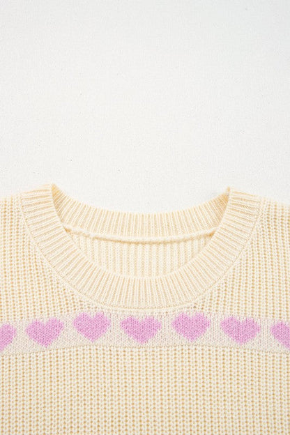 Valentine Heart Ribbed Knit Crewneck Sweater Shop Style & More | Fresh Looks, Everyday Deals & Free Shipping
