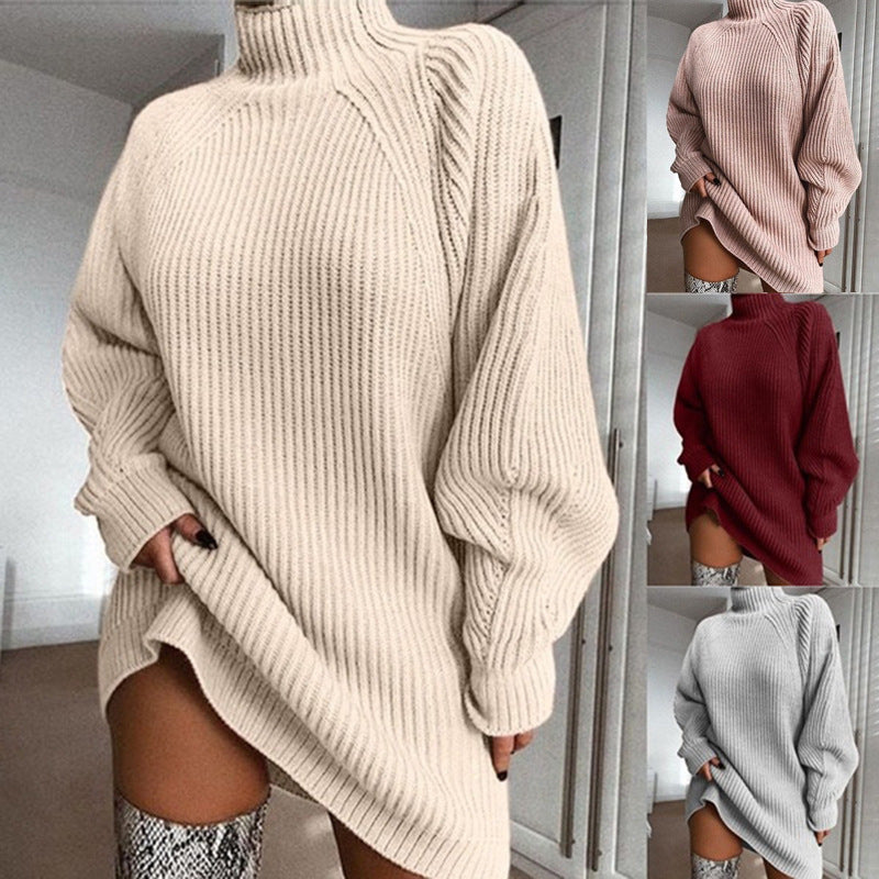 Solid Turtleneck Long Sweater Winter Warm Women Sweater Dress See size chart under “more details” The Fashion Celestial