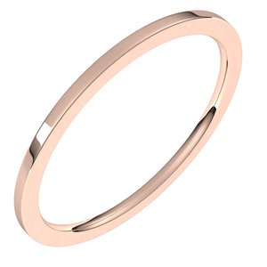 14K Rose 1 mm Flat Comfort Fit Light Band Size 8 Ethereal Legacy Boutiques