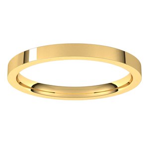 14K Yellow 2 mm Lightweight Comfort-Fit Flat Band Size 8 Ethereal Legacy Boutiques