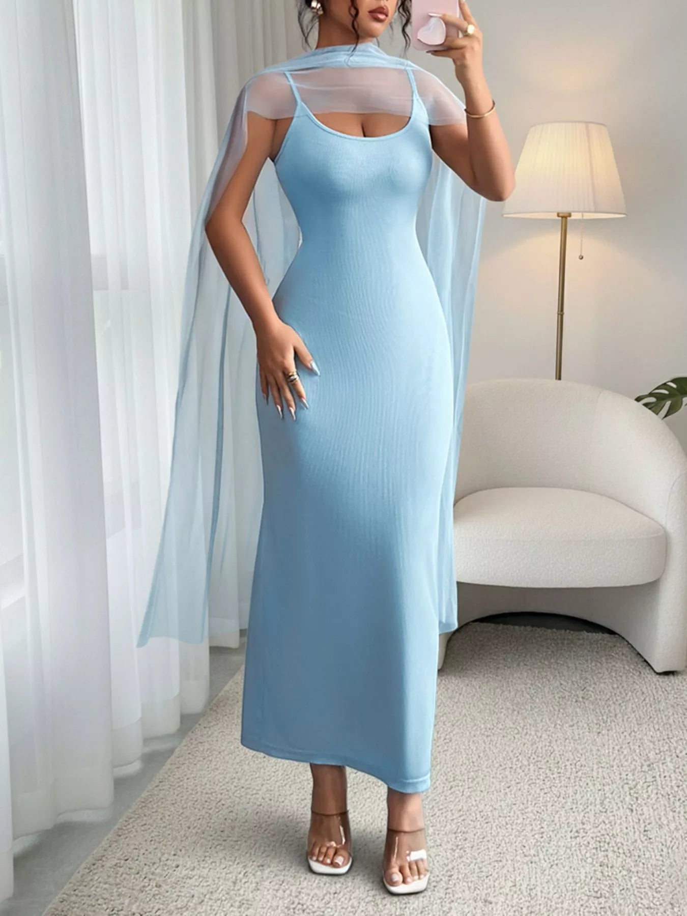 Scoop Neck Bodycon Maxi Dress New Era Fashion LLc