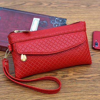 Women's Argyle Quilted Clutch Bag - Multi Zipper Wristlet Bag For Phone & Coin, Fashion Handbag - For Women - Suitable for Evening Parties & Casual Outings - Perfect Gift for Her NovaCart