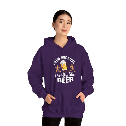 I Run Because I Really Like Beer Hooded Sweatshirt The Devil's Pickle