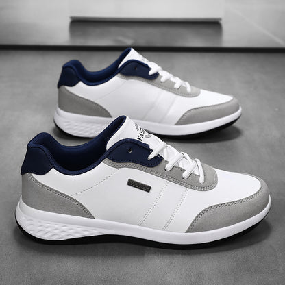 VanWeir Lightweight Men'S Shoes | Navy Blue/White, Lace-up sneakers with MD/TPR Sole, Breathable Fabric Lining for Outdoor, Hiking & Casual Wear NovaCart
