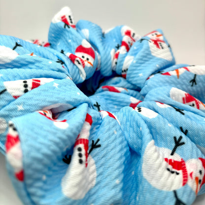 Blue Snowman Christmas Bullet Scrunchie Enchanted Scrunch