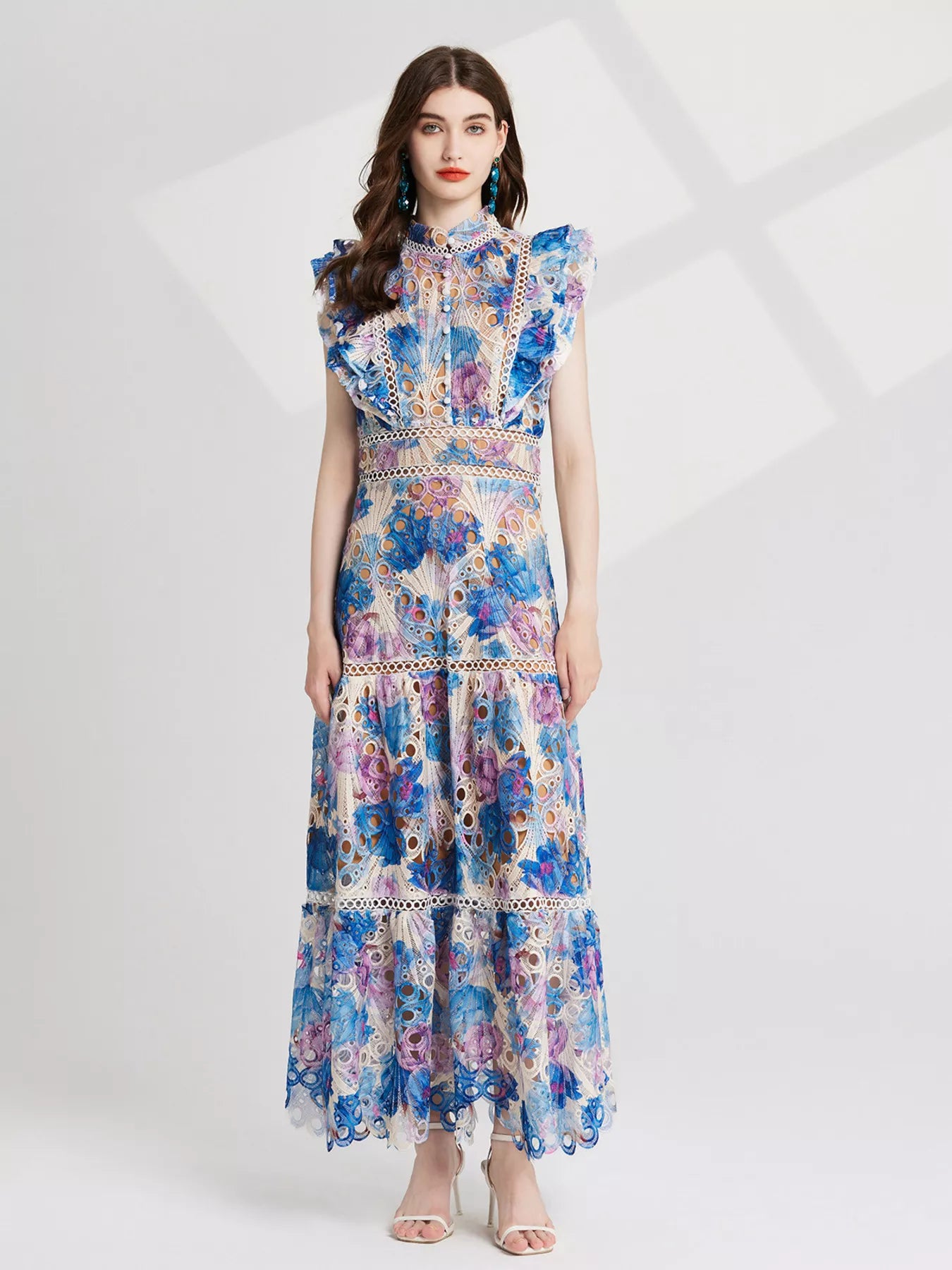 Floral Lace Detail Maxi Dress New Era Fashion LLc