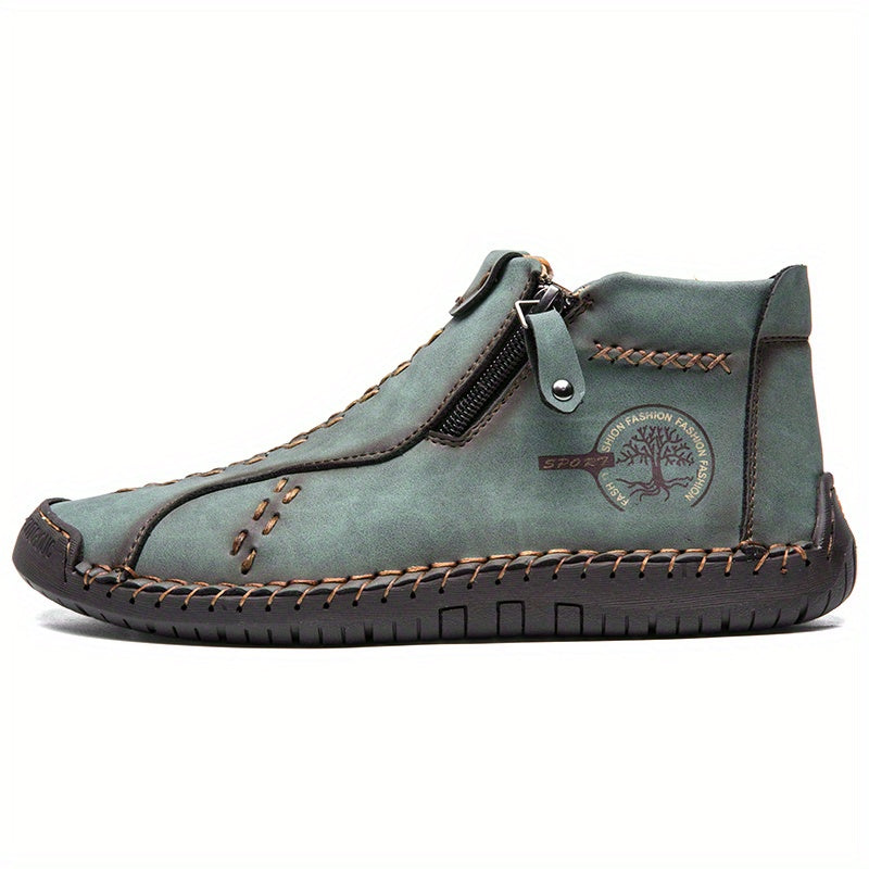 Men's Handmade PU Boots with Zipper, Casual NovaCart