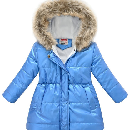 New Winter Collection for Older Kids: Unisex Mid-Length Glossy Thickened Hooded Jacket NovaCart