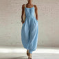 Women's Sleeveless Wide-Leg Jumpsuit – Knit, Low Waist, Flare Pants FitiqueFit