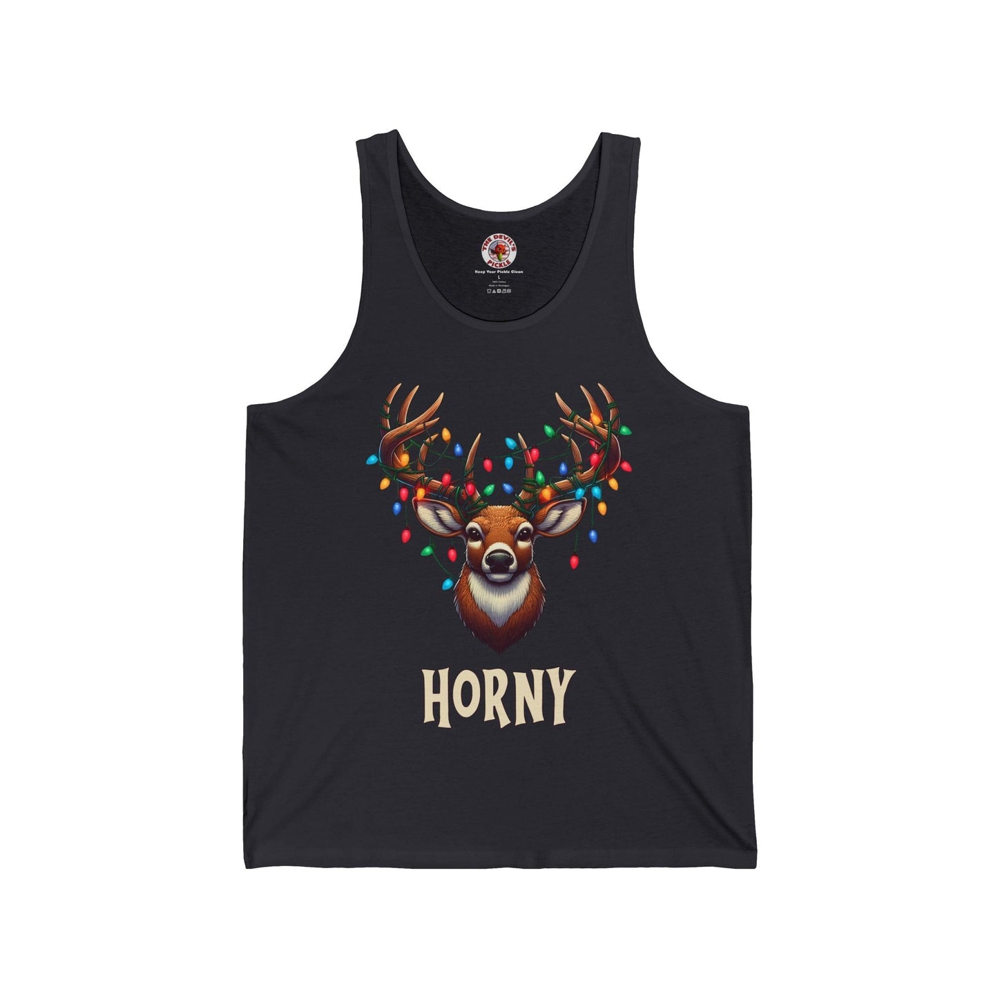 Horny Reindeer Tank Top The Devil's Pickle