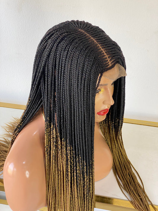 Ready to Ship - Tribal Cornrow Braided Wig (Closure Lace) Poshglad Braided Wigs