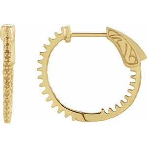 14K Yellow 1.5 mm Round Inside-Outside 23 mm Hinged Hoop Earring Mountings Ethereal Legacy Boutiques