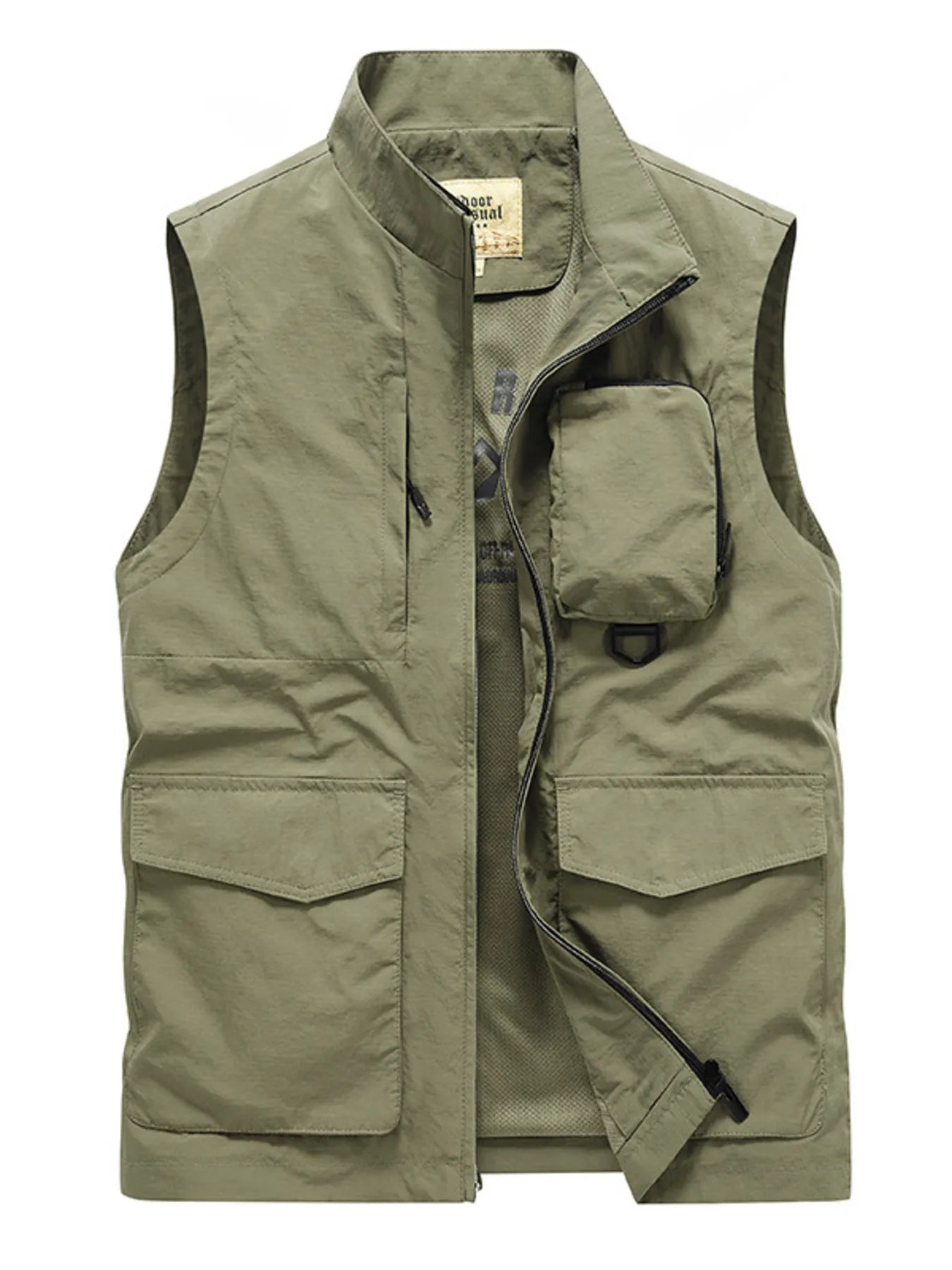 Men's Plus Size Multi-Pocket Zip Up Vest New Era Fashion LLc