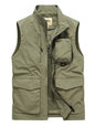 Men's Plus Size Multi-Pocket Zip Up Vest New Era Fashion LLc