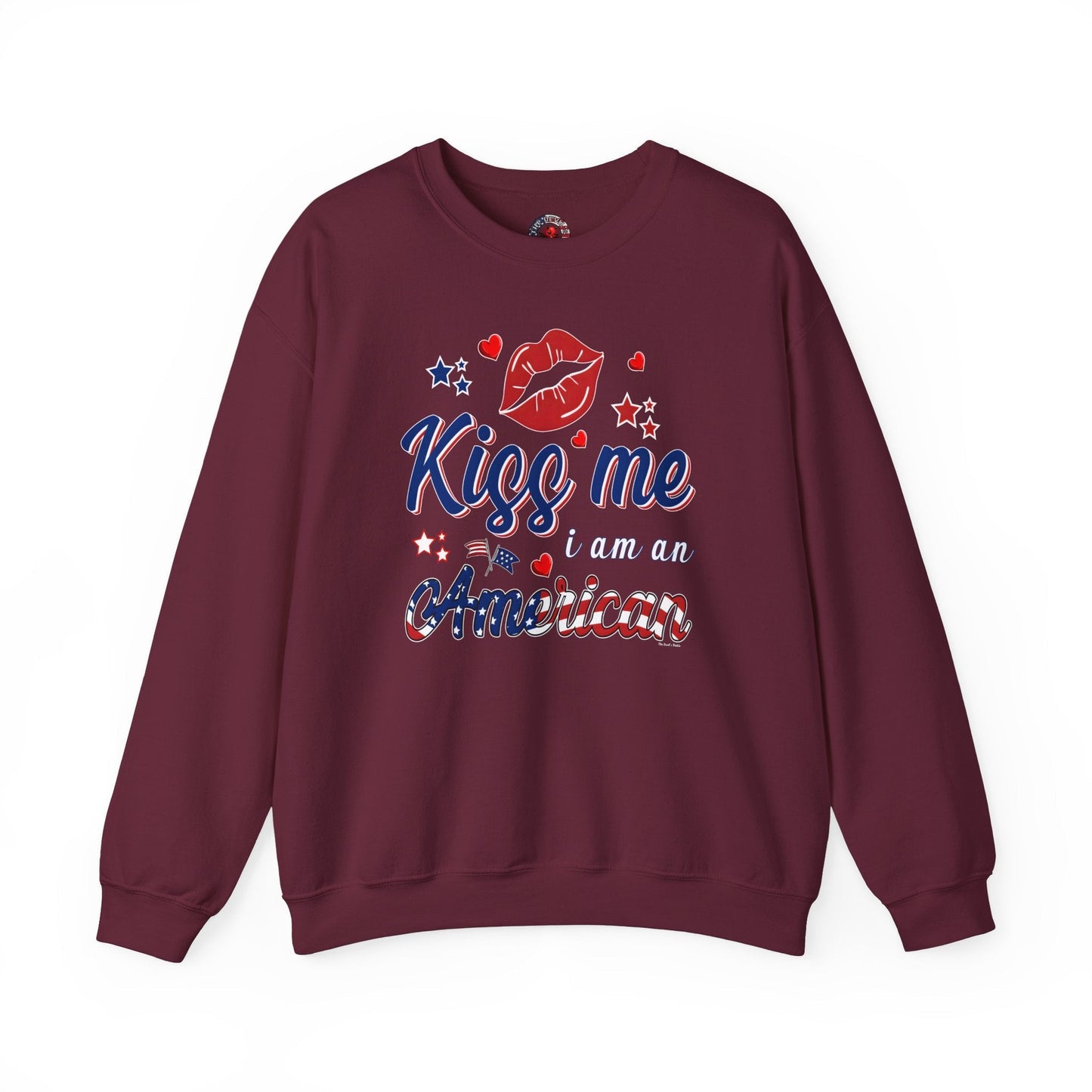 Kiss Me I Am An American Crewneck Sweatshirt The Devil's Pickle