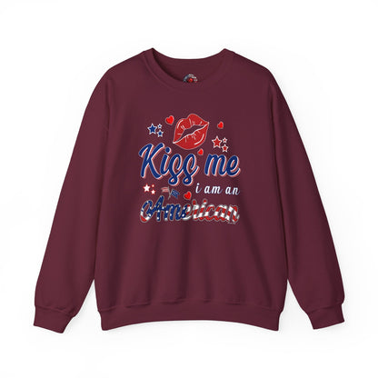 Kiss Me I Am An American Crewneck Sweatshirt The Devil's Pickle