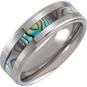 Tungsten 8 mm Stepped-Edge Mother of Pearl Inlay Comfort-Fit Band Size 7.5 Ethereal Legacy Boutiques