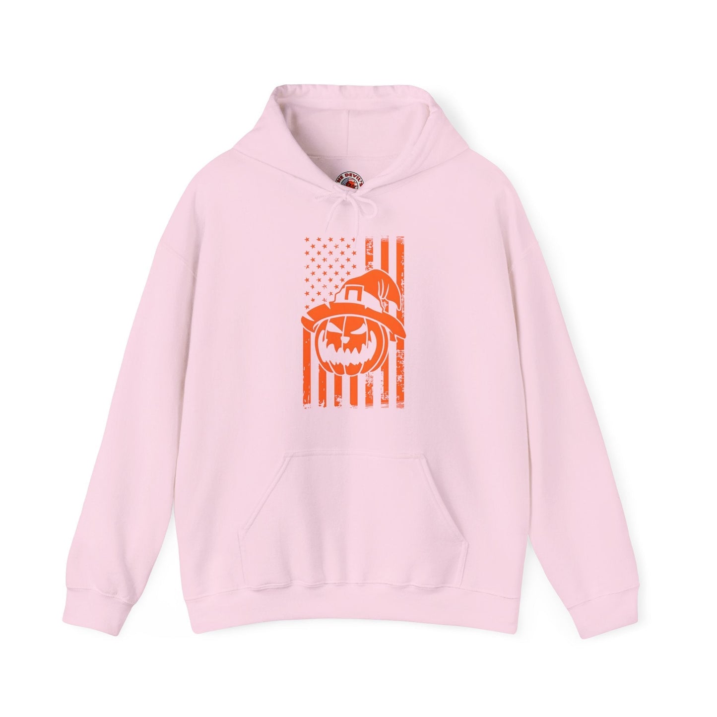 Pumpkin American Flag Hooded Sweatshirt The Devil's Pickle