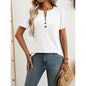 Women’s Notch V‑Neck Short‑Sleeve Tunic Top FitiqueFit