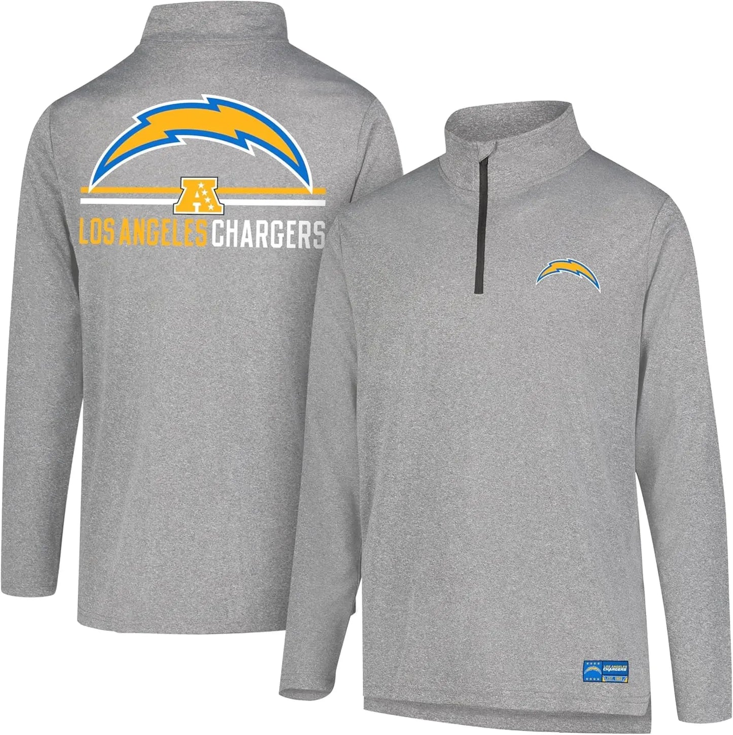 NFL Official Adults Super Soft Quarter Zip Long Sleeve T-Shirt