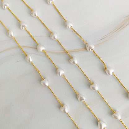 Pearl Heart Long Chain Necklace Shop Style & More | Fresh Looks, Everyday Deals & Free Shipping