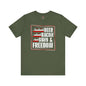 Beer Bacon Guns and Freedom T-Shirt The Devil's Pickle