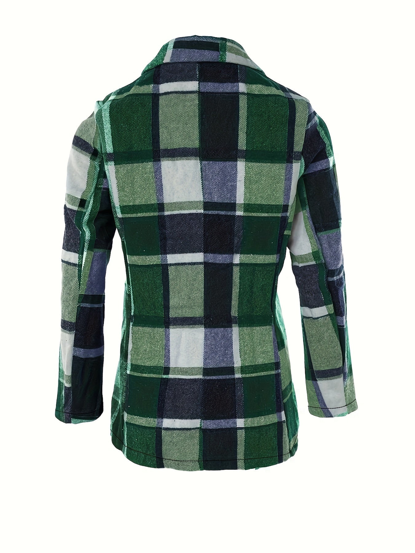 Fashion Plaid Button Down Long Sleeve Lapel Coat - Women's Winter Blazer - Classic Plaid Pattern & Button Closure - For Women - Perfect for Fall & Winter - Ideal Gift for Fashionable Women NovaCart