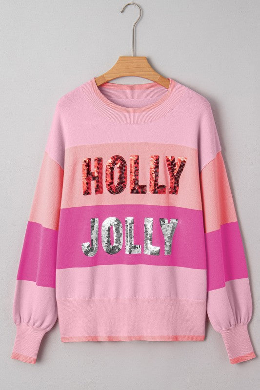 Christmas HOLLY JOLLY Sequin Colorblock Crewneck S Shop Style & More | Fresh Looks, Everyday Deals & Free Shipping