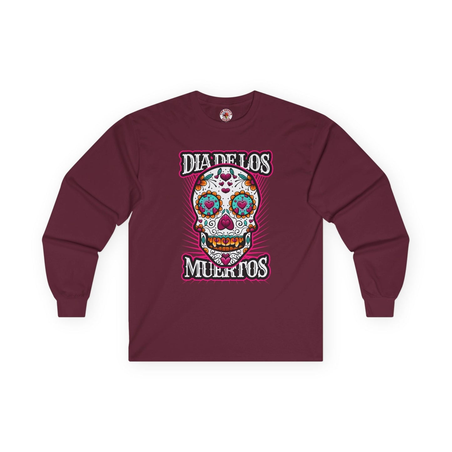 Dia De Los Muertos Skull Long Sleeve Tee The Devil's Pickle