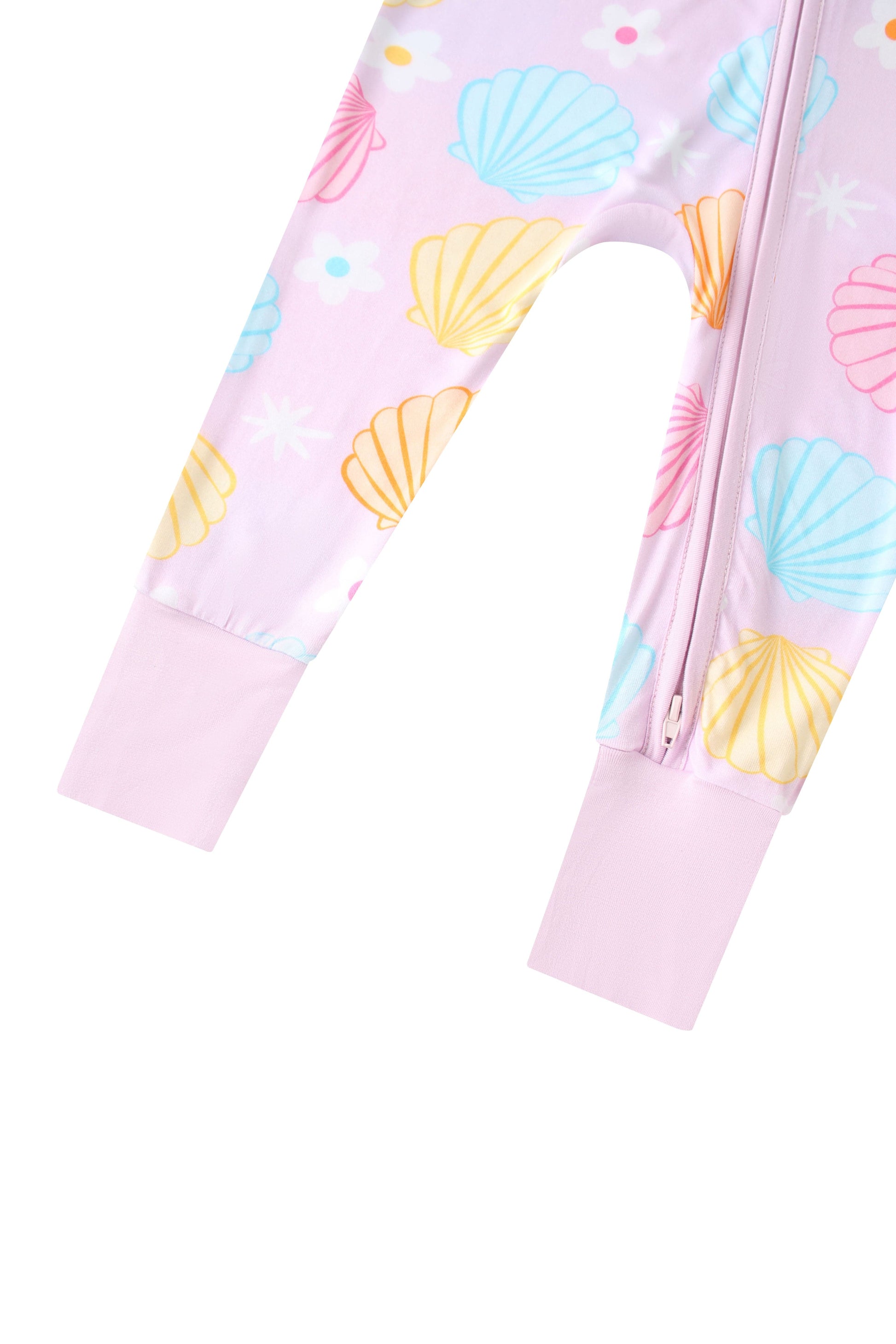 Posh TOT Pastel Seashell Bamboo Baby Convertible Zippy Romper  CINCO DE MAYO PROMO - FINAL SALE Charlies Project Kids