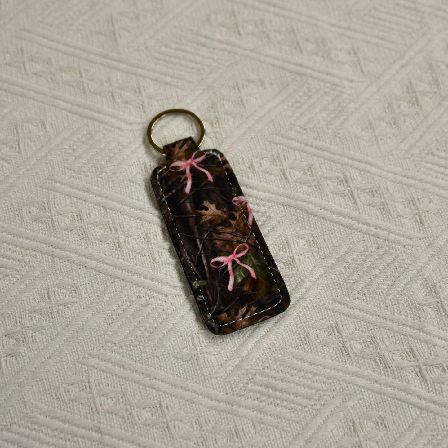 Chapstick Holder Keychain – Cow Print, Camo Pink Bow, Cowboy Toile, Barn Toile, croquette, duck, moon BashDesignsCo