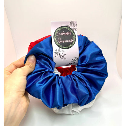Silk Red, White, & Blue Scrunchie Trio Enchanted Scrunch