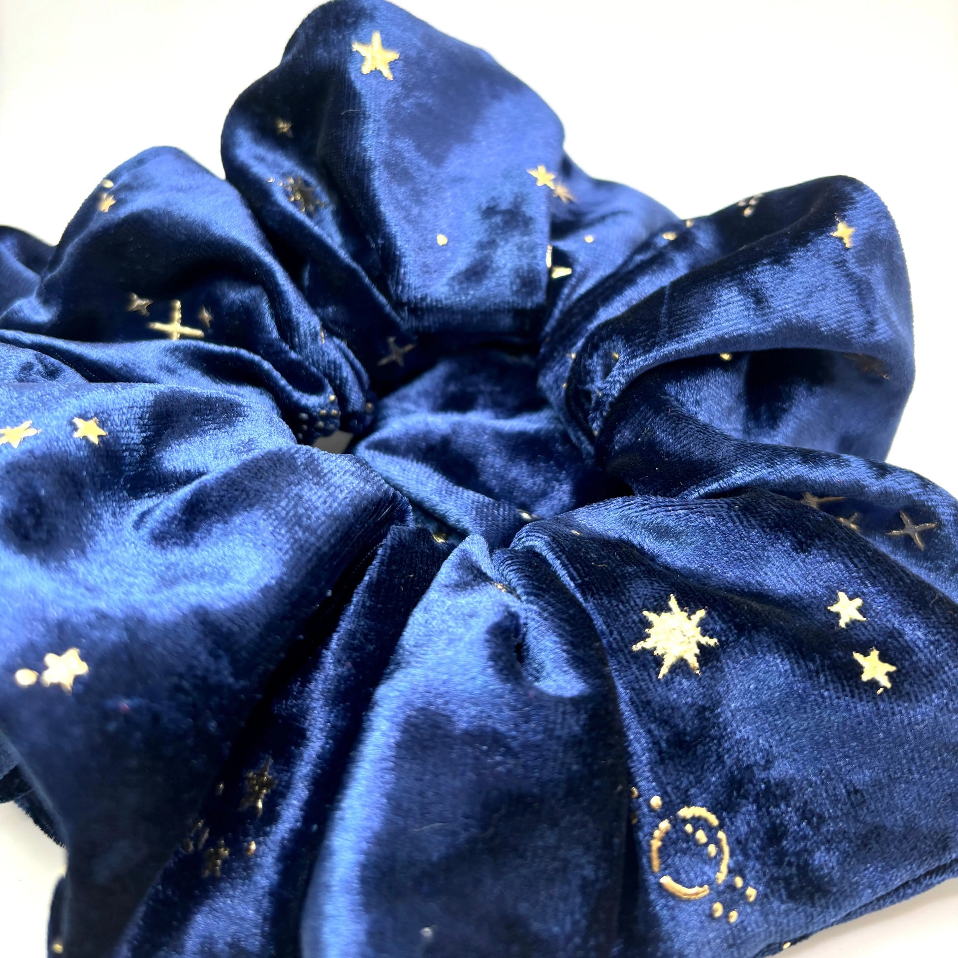Celestial Star Navy Crushed Velvet Scrunchie Enchanted Scrunch