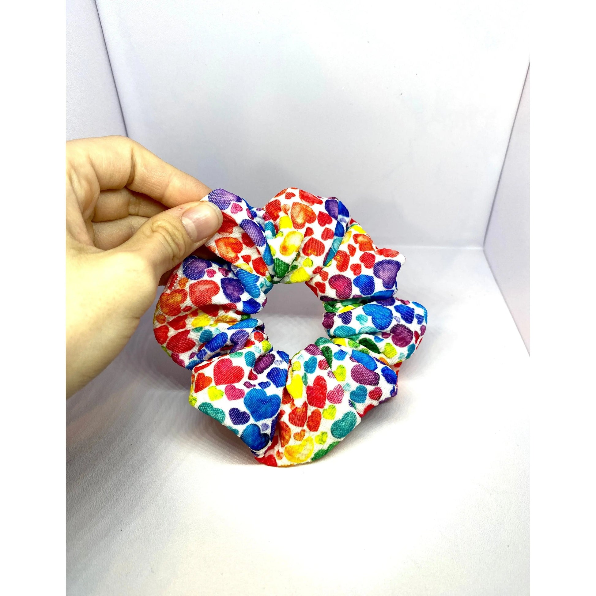 Mini Rainbow Hearts Bullet Scrunchie Enchanted Scrunch