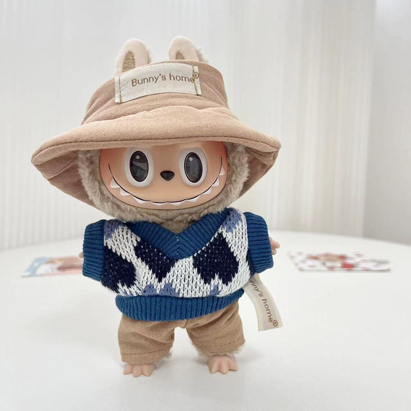 Clothing] Labubu Clothes with PVC Face Pendant, Labubu Sitting Party Series Doll Clothing