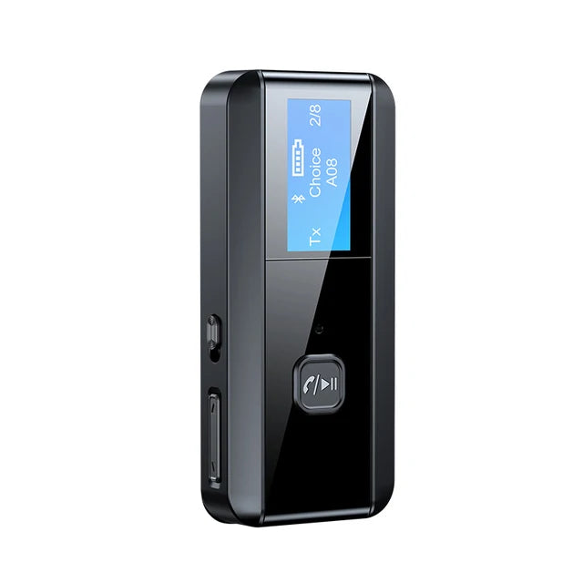LCD display screen Bluetooth 5.0 receiver transmitter 2-in-1 audio adapter computer TV speaker