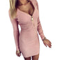 V-Neck Zip-Up Knitted Mini Dress - Sexy & Stylish Cotton Dress for Every Occasion Country in My Heart