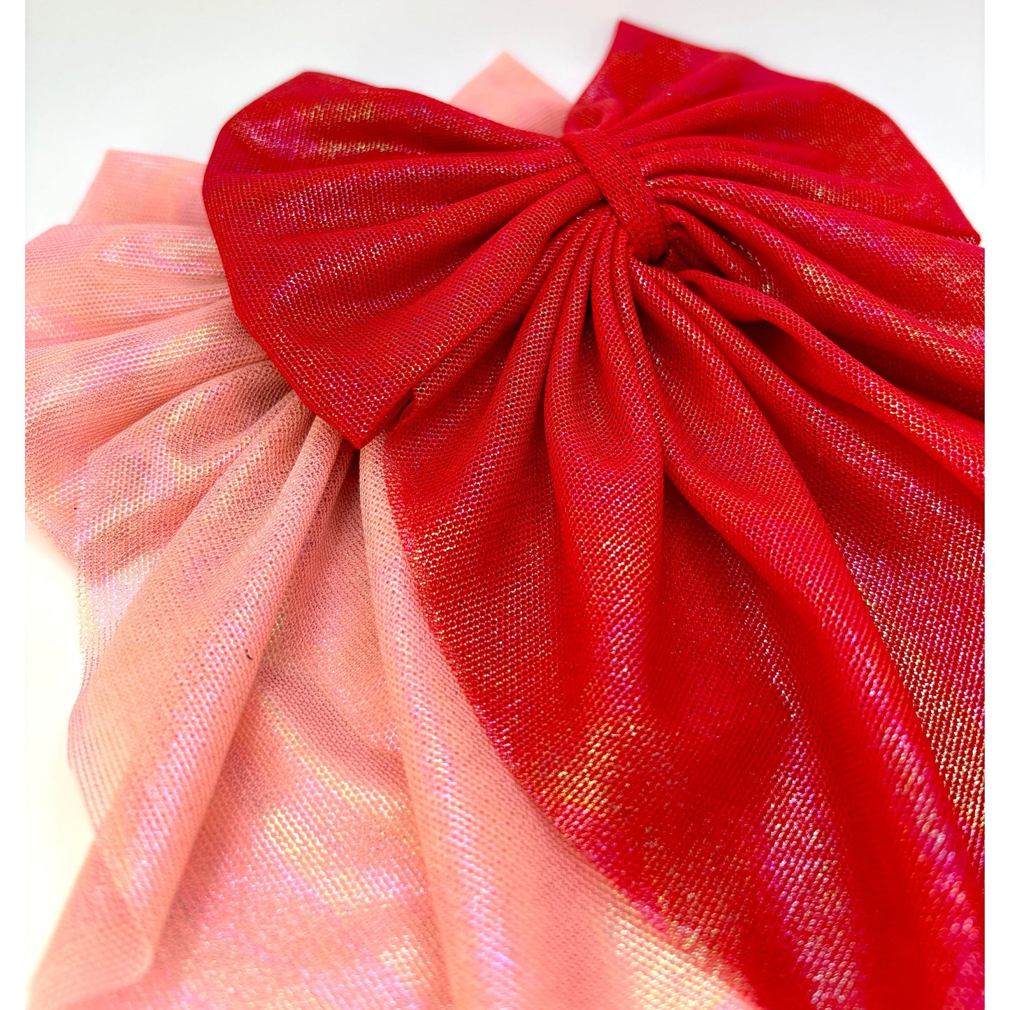 Pink & Red Long Tail Bow Set Enchanted Scrunch