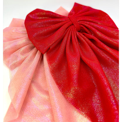 Pink & Red Long Tail Bow Set Enchanted Scrunch